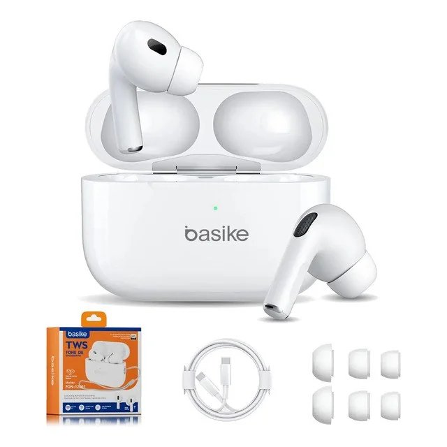✨ Basike Fone De Ouvido Sem Fio Bluetooth Para Bluetooth 5.3 Branco