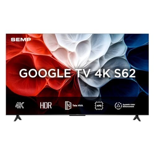 ✨ Smart TV Semp 43 Polegadas LED HVA 4K S62 WiFi Bluetooth Google TV 3 HDMI HDR10+ Dolby Audio 43S62