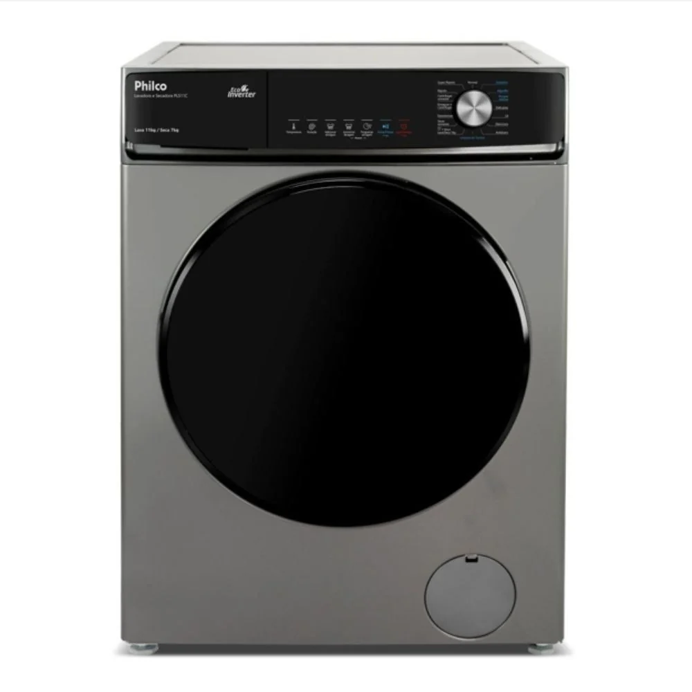 ✨Lava e Seca Philco 16 Programas Eco Inverter 11kg Titânio PLS11C