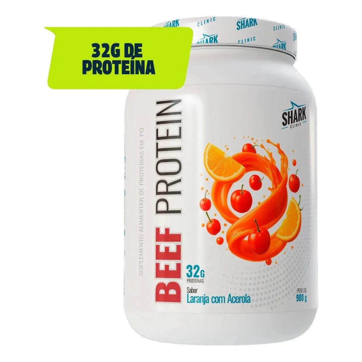 ✨ Beef Protein Zero Lactose da Shark Pro Sabor Laranja com Acerola 900g
