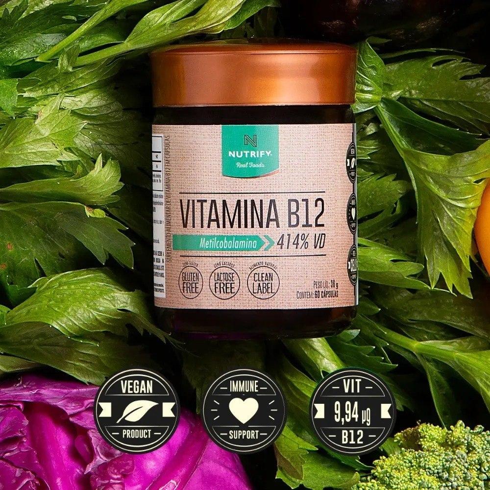 ✨ Vitamina B12 Metilcobalamina 414% 60caps Nutrify