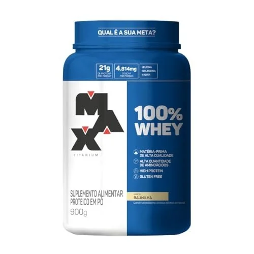 ✨ Max Titanium 100% Whey - 900G Baunilha -