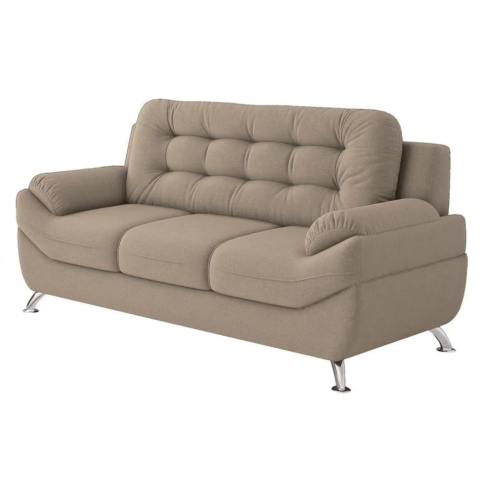 ✨Sofá 3 Lugares Mercury em Tecido Suede 200cm Linoforte