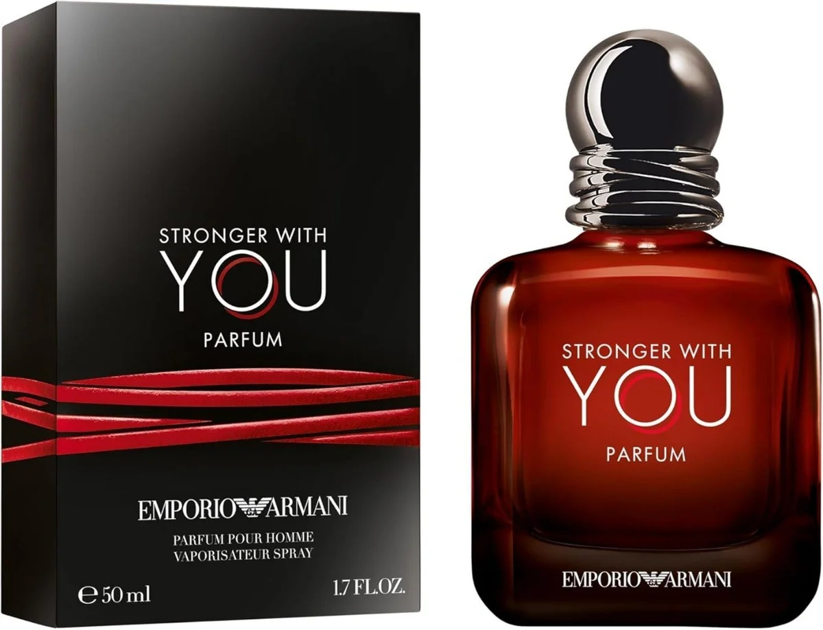 ✨ Armani Beauty, Stronger With You Parfum, 50ml, Giorgio Armani Perfume Masculino, Fragrância Fougère Ambarada e Amadeirada com Notas de Baunilha Picant...
