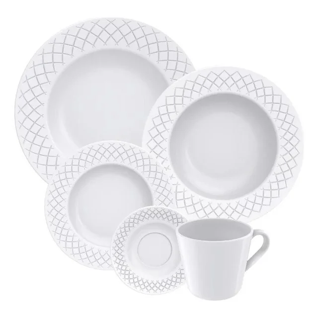 ✨Aparelho De Jantar Ingrid Em Porcelana 20 Peças Cor Branco Tramontina