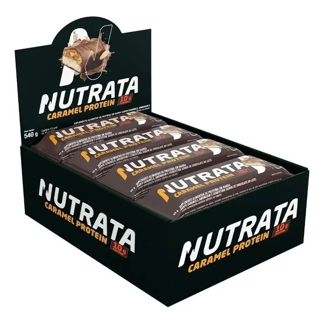 ✨ Nutrata Caramel Protein 45g display com 12 barras - Caramel