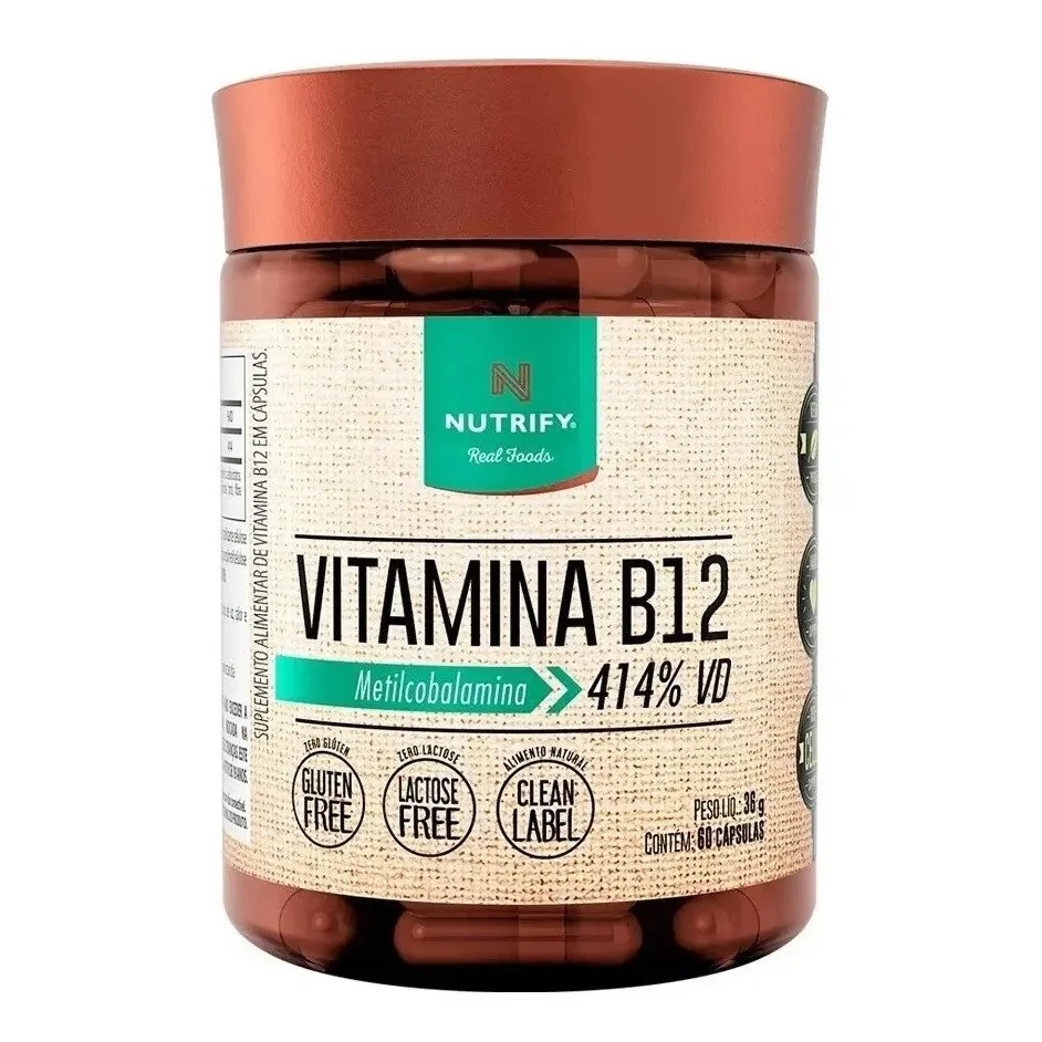 ✨ Vitamina B12 Metilcobalamina 414% 60caps Nutrify