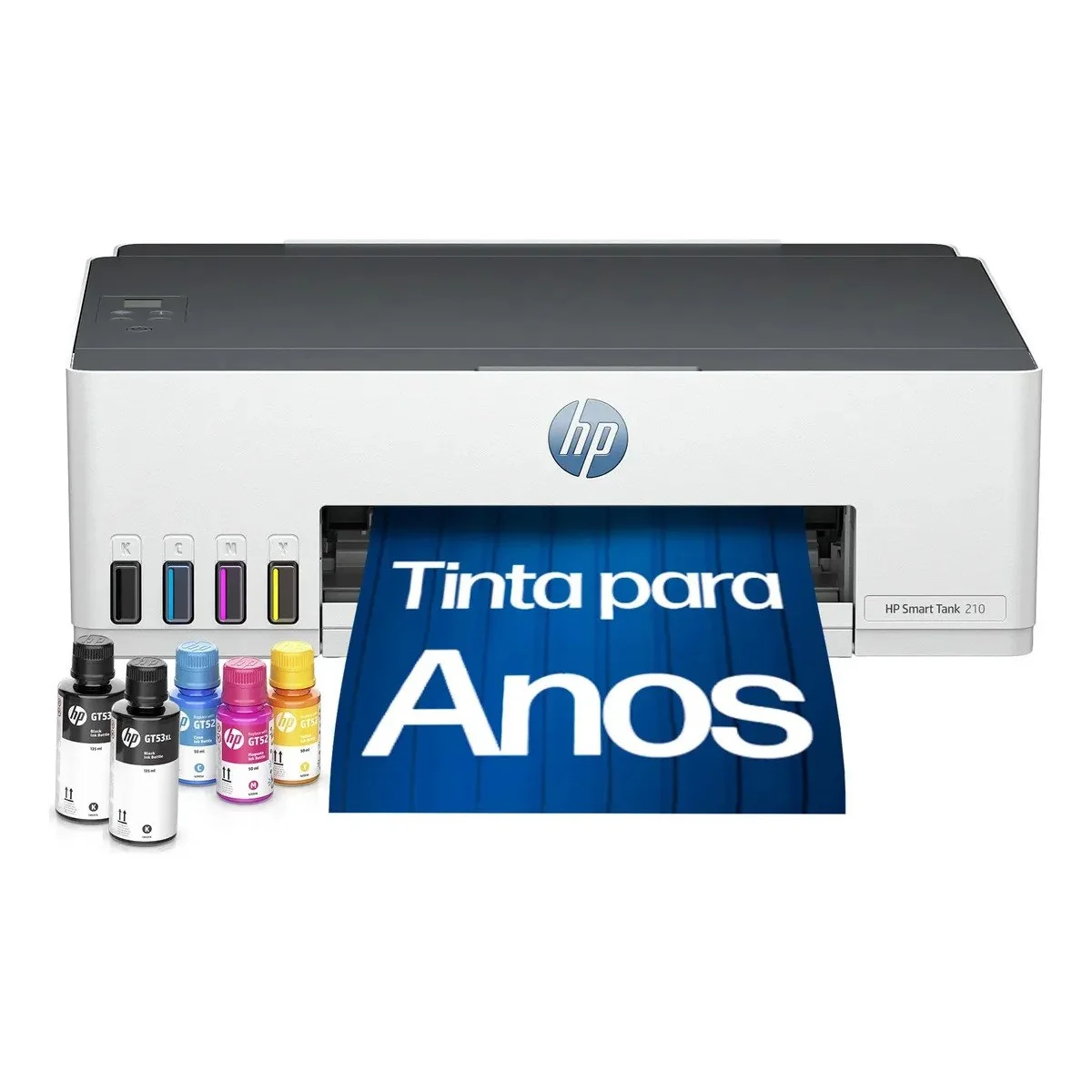 ✨ Impressora HP Smart Tank 210 com Tanque de Tinta Colorida - Com Wi-Fi - USB 2.0 de alta velocidade. Funções da impressora: Imprimir. Cor: ‎Branco (3...