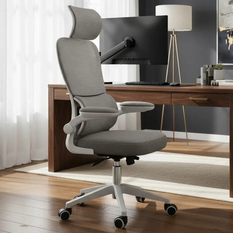 ✨ Cadeira Escritório Ergonômica Genebra G500 Luvinco Cor Cinza Com Suporte Lombar Estofado Mesh
