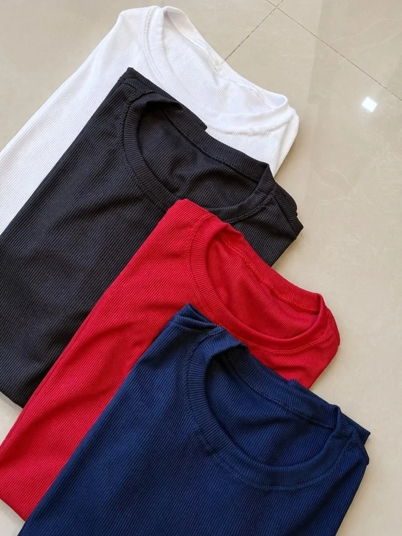 ✨Kit 4 Camisetas Canelada Americana Masculina Ribana Premium