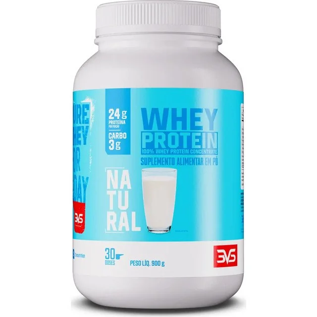 ✨100% Whey Protein Concentrado 900g Sabor Natural - Proteína 100% Pura - 3vs Nutrition