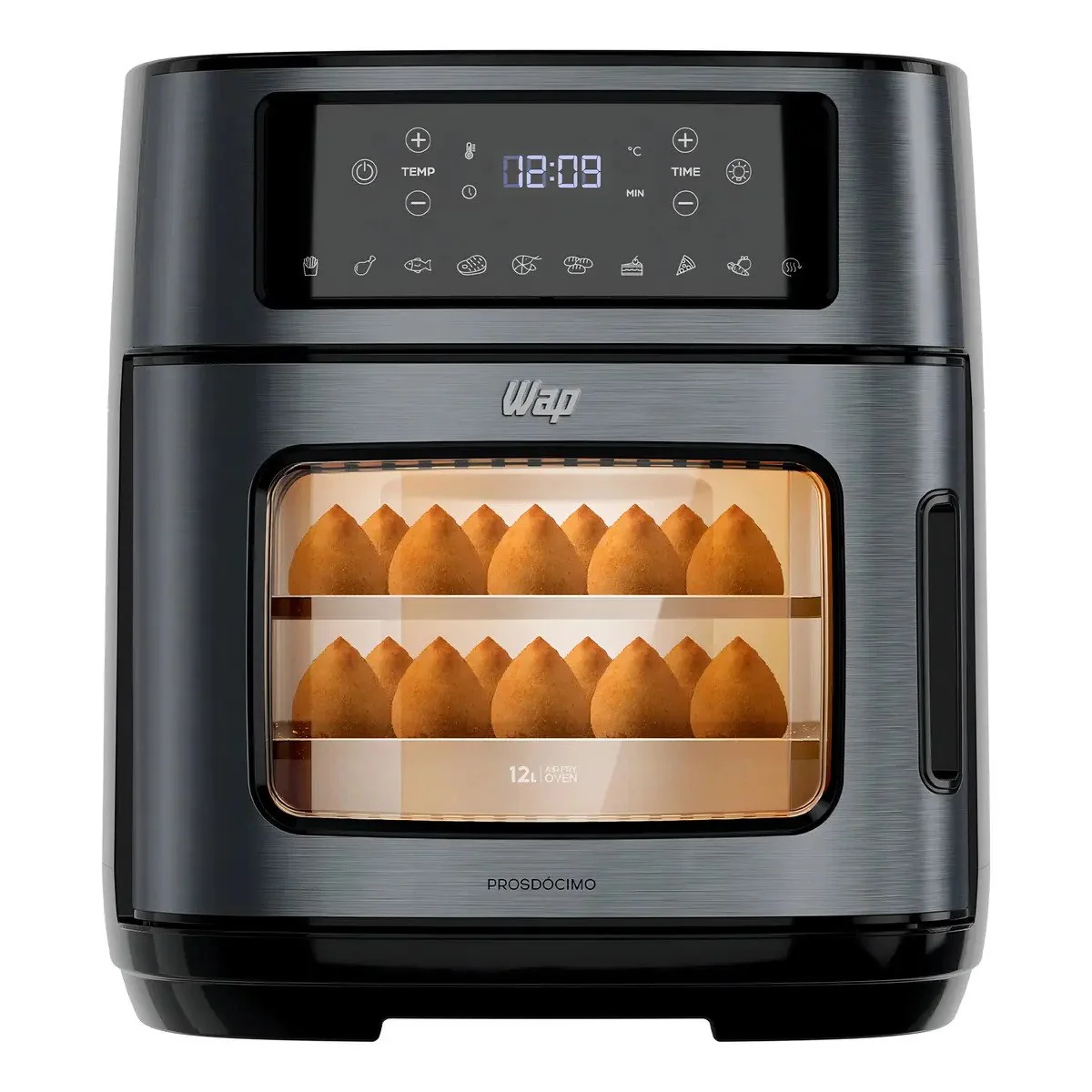 ✨ Fritadeira Elétrica Air Fryer Oven Black INOX WAP WAOD2