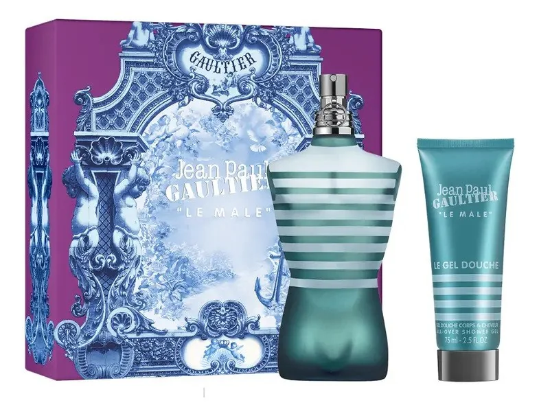 ✨ Conjunto de perfume Jean Paul Gaultier Le Male EDT 75 ml + Gel de banho 75 ml FD25 EDT 75 ml para homens