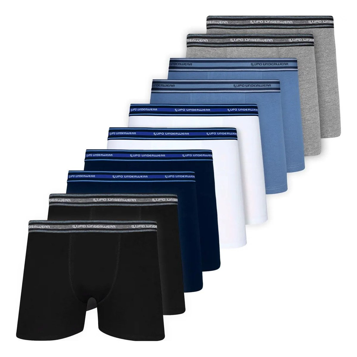✨ Kit 10 Cuecas Boxer Lupo Algodão Confortável Box Original
