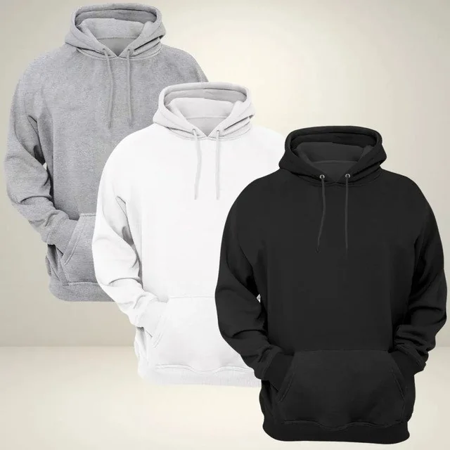 ✨Kit 3 Moletom Blusa De Frio Agasalho Com Capuz Bem Quente