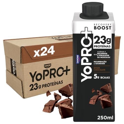✨ YoPRO Bebida Láctea UHT Chocolate Líquida Caixinha 250ml - 23g de Proteínas - Sem Lactose - Pack com 24 Unidades