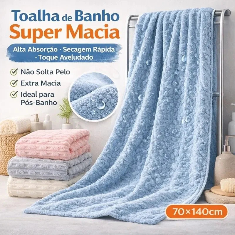 ✨Toalha de Banho Felpa Coral Vintage 70140cm,280g – Secagem Rápida, Absorvente, Spa, Hotel e Casa