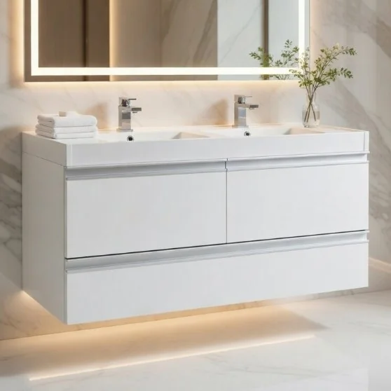 ✨Gabinete Banheiro Armário Lavanderia 100% MDF Gabinete de Banheiro 1 metro com Gaveta