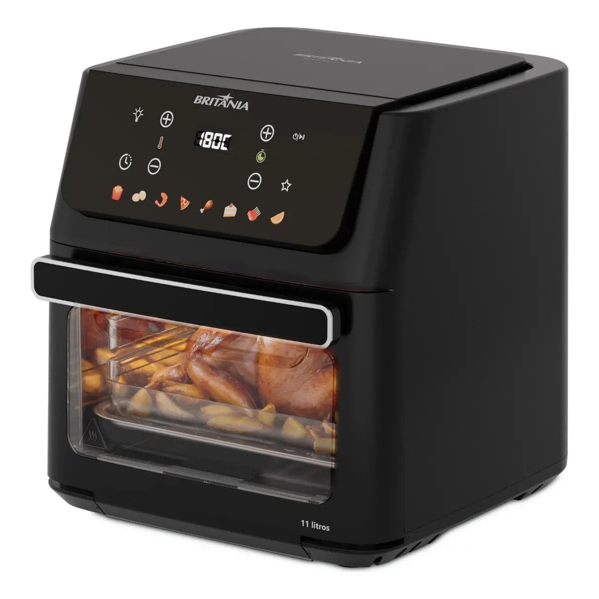 ✨ Air Fryer Oven Britânia 11L 8 Funções 1800W Painel Digital BAF11A