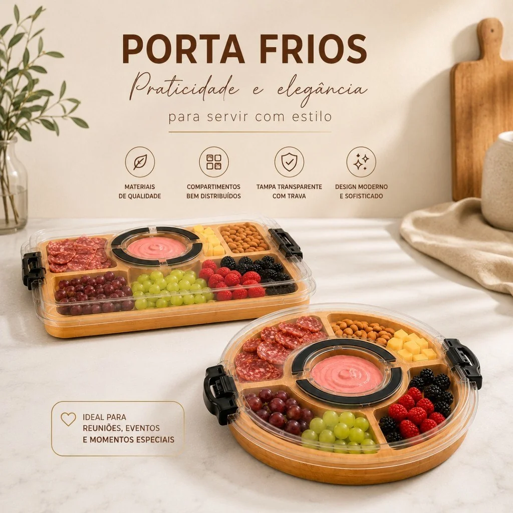 ✨Petisqueira Bambu C/Tampa Porta Frios mesa posta acrílico aperitivos queijos bandeja café cama manhã dia dos namorados