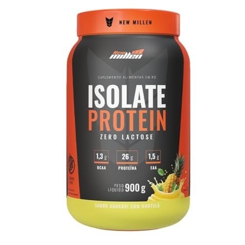 ✨ Whey Protein Isolado Zero Lactose New Millen 900g Abacaxi com Hortelã