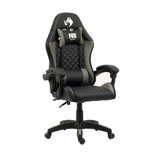 ✨ Cadeira Gamer Fox Racer Vulpes Cinza WZ-318