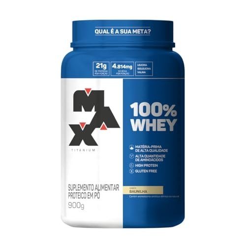 ✨ Max Titanium 100% Whey - 900G Baunilha -