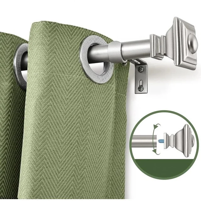 ✨Kit Varão Cortina De 0.8 A 2.35m Suporte Para Cortina Varão Ajustável Extensível Kit Varão P/ Cortina Simples Cor Prateado Cortina Completo Kit Comple...