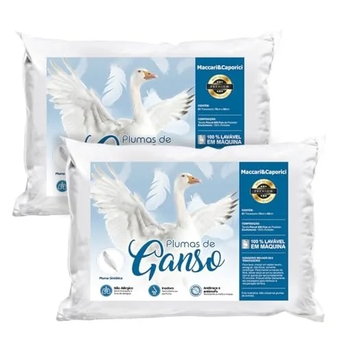 ✨ Kit 02 Travesseiro Toque de Pluma Premium Percal 400 Fios 50x70cm Lavável, Antiácaro, Antialérgico