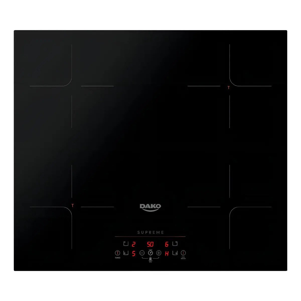 ✨ Cooktop de Indução 4 Bocas Dako Supreme Preto com Trava de Segurança