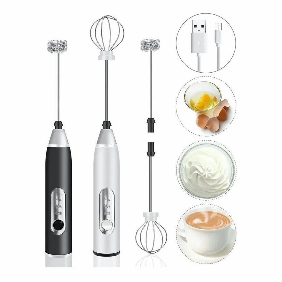 ✨Batedor Misturador Mixer Elétrico para Bebidas Leite Café Clara de Ovo 2 em 1