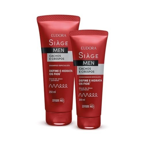 ✨ Eudora Kit Siàge Men: Condicionador Cachos e Crespos 200ml + Shampoo Cachos e Crespos 250ml