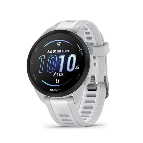 ✨ Garmin Relógio Forerunner 165 Branco com Cinza 43mm com Monitor Cardíaco de Pulso e GPS