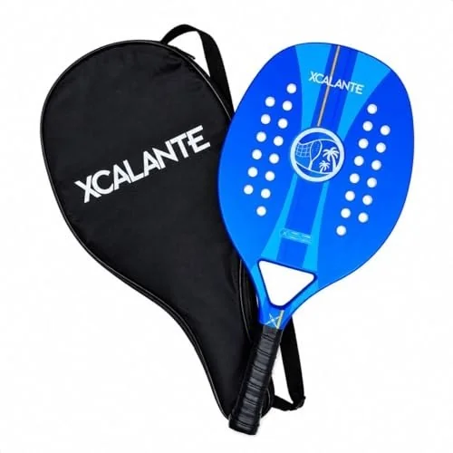 ✨ Raquete Para Beach Tennis Profissional Em Fibra Carbono Com Capa Protetora (Azul)