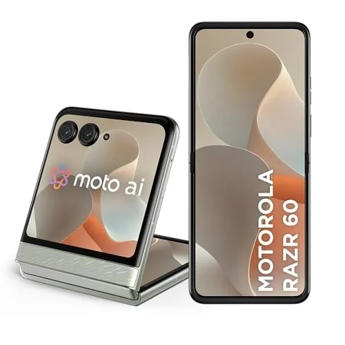 ✨ Smartphone Motorola Razr 60-256GB 24GB (12GB RAM+12GB Ram Boost) Tela dobrável 6,9" pOLED e externa 3,6” Moto AI camera IP48 - Branco