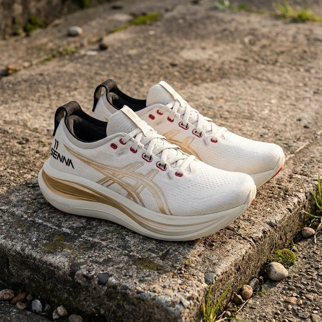 ✨Tenis masculino nimbus 28 senna 11 asics bege bege