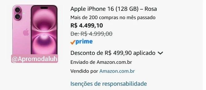 ✨ Apple iPhone 16 (128 GB) – Rosa