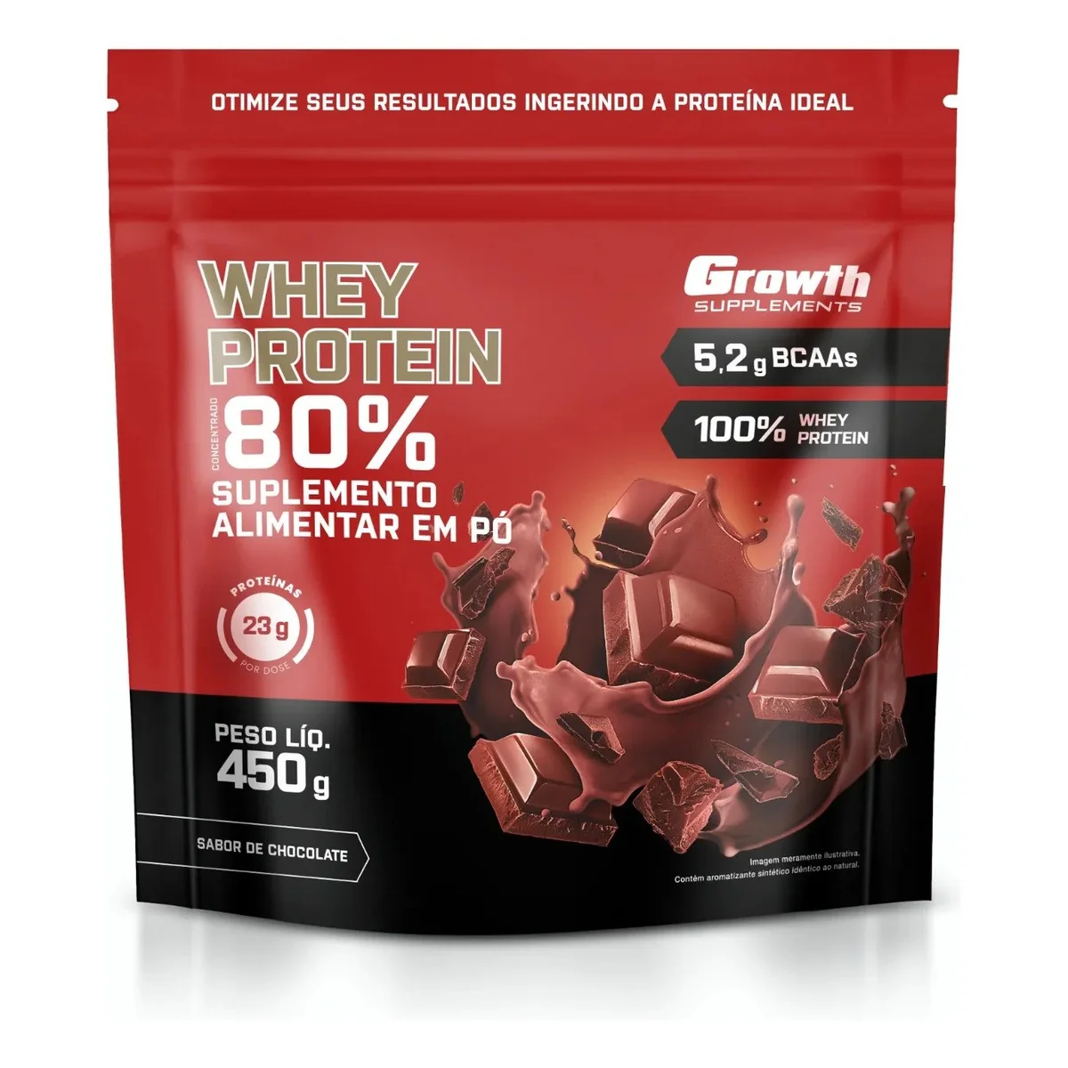 ✨ Whey Protein Concentrado 450g Growth Supplements Chocolate
