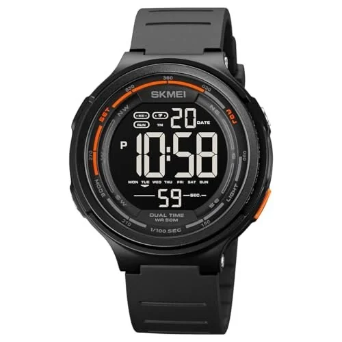 ✨ Relógio Masculino esportivo militar multifuncional digital com mostrador grande, luz LED luminosa, contagem regressiva, resistente à água até 50 metro...