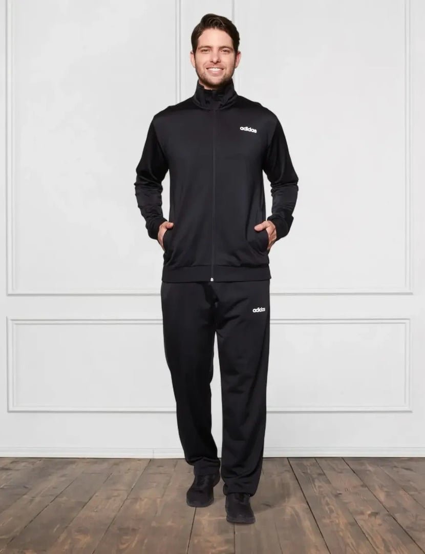 ✨ Conjunto De Agasalho Masculino Linear adidas G Black Liso