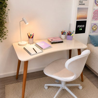✨Escrivaninha Mesa Estudo Aparador Office Mdf Pés Madeira