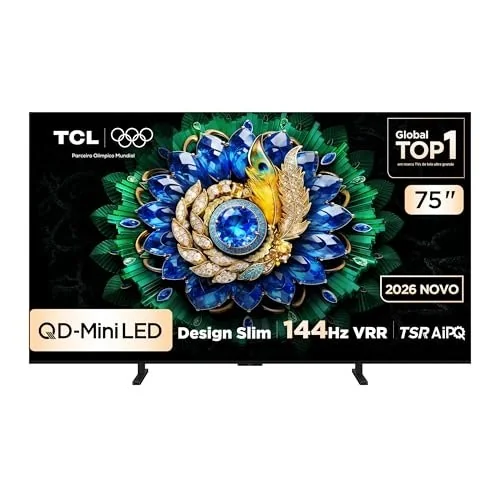 ✨ Smart TV TCL 75 Polegadas QLED Mini LED 4K A400M WiFi Bluetooth Google TV HDR10+ 144 Hz VRR 75A400M