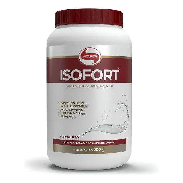 ✨Whey Protein Isolado Isofort Neutro Pote 900g Vitafor