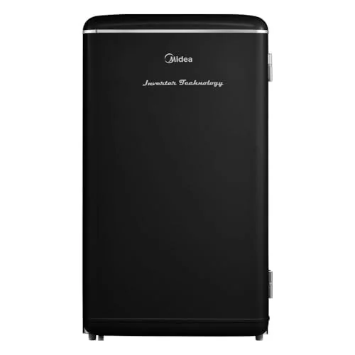 ✨ Frigobar Retrô 93 litros Preto Inverter Bivolt Midea