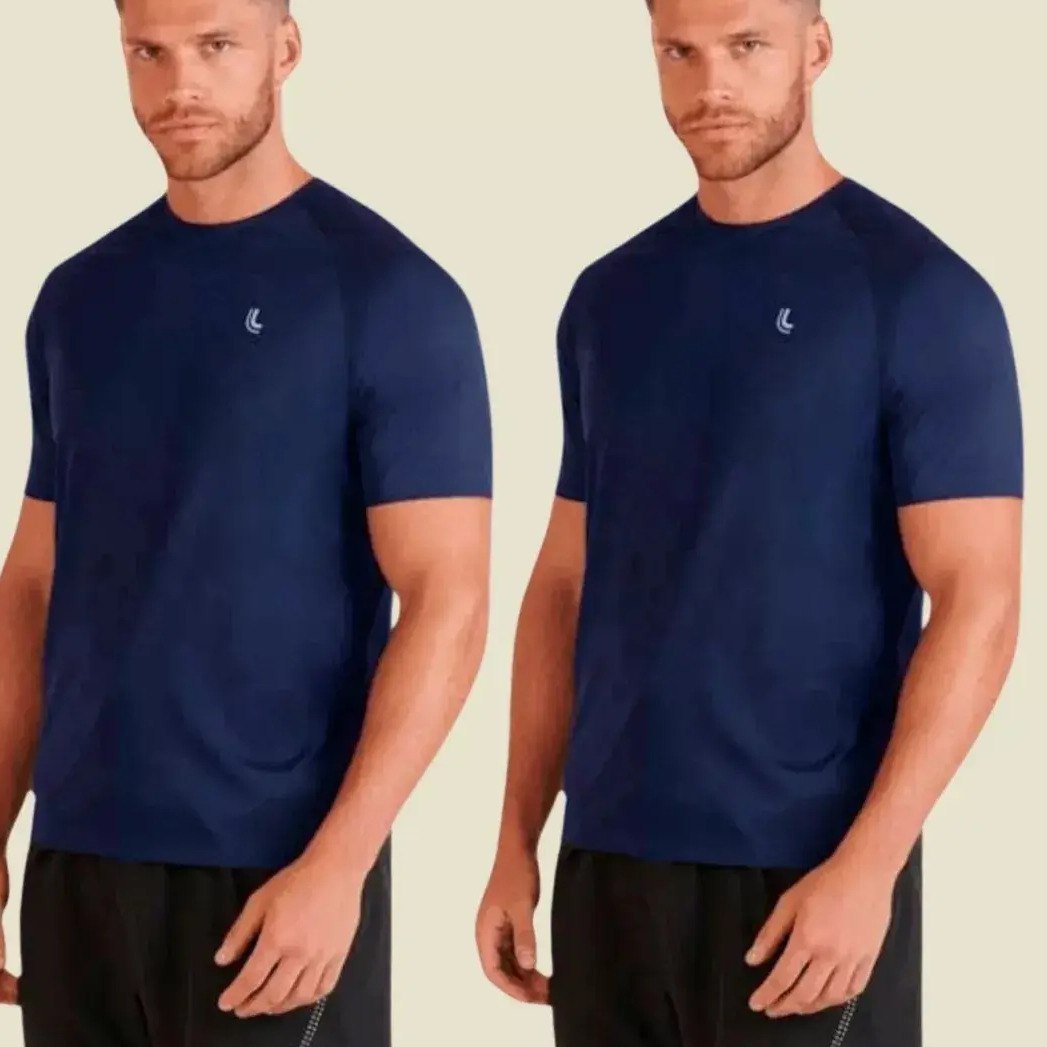 Kit 2 Camiseta Dry Masculina Fit Lupo Básica Academia