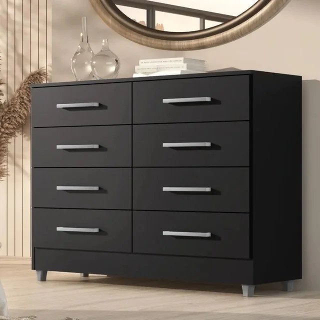 ✨Cômoda 8 Gavetas Raissa Para Quarto Com Pés