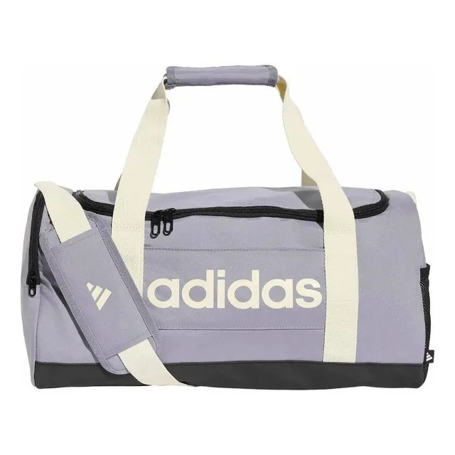 ✨Mala Duffel Linear Pequena adidas Lilás Lisa Níquel Creme