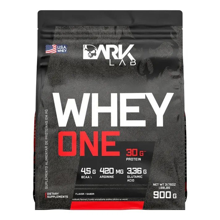 ✨ Whey One Protein Proteína Sachê Refil 900g - Dark Lab Sabor Morango