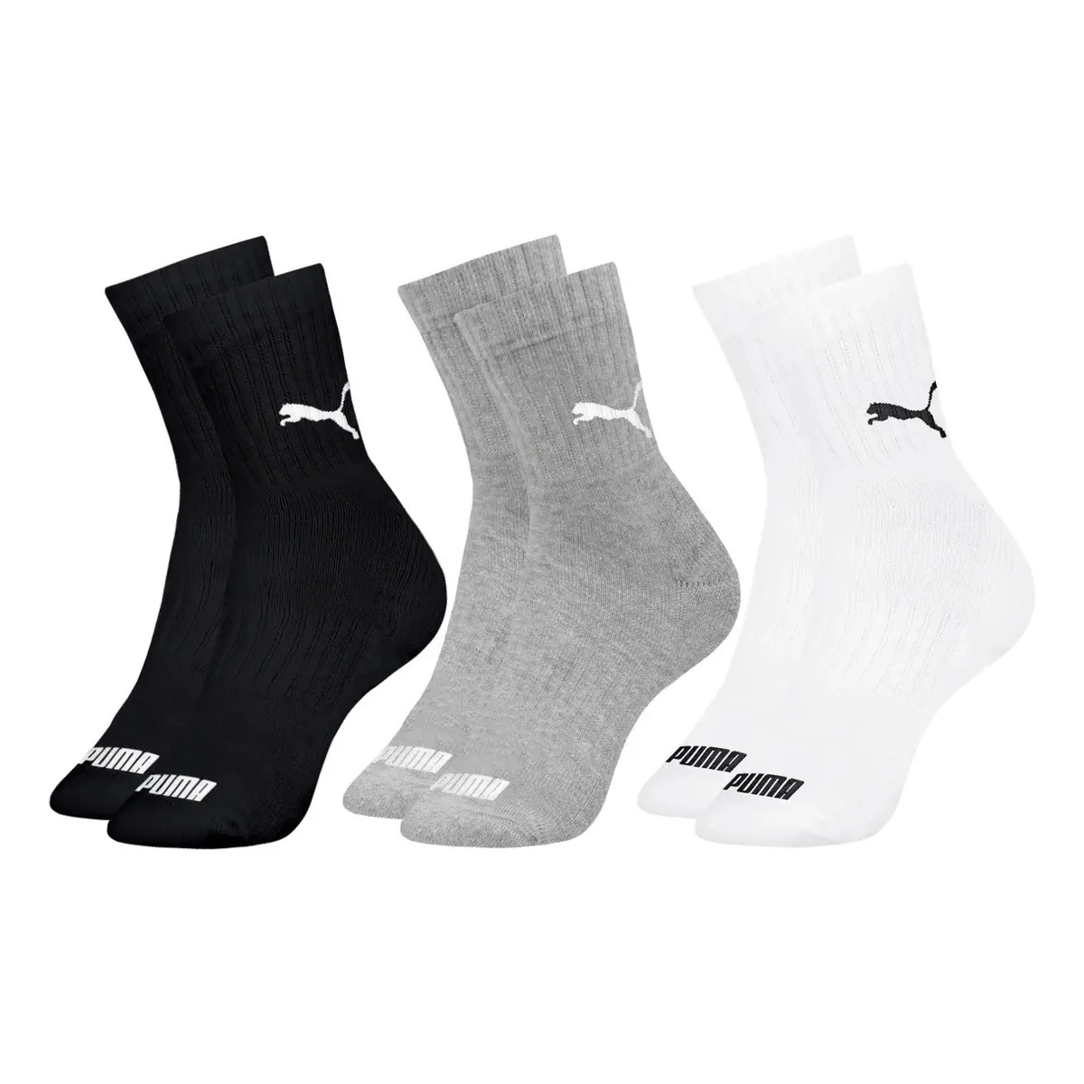 ✨ Kit 3 Pares De Meias Puma Cano Médio Sport Original Lisa