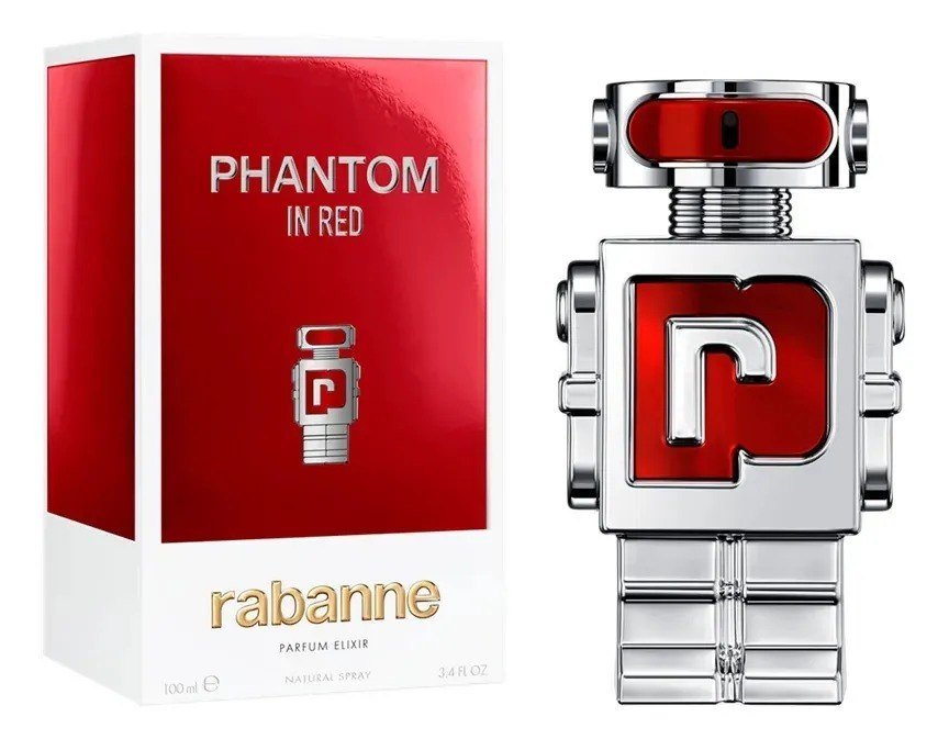 ✨ Perfume Masculino Rabanne Phantom In Red Parfum Elixir 100ml Âmbar Aromático Oud